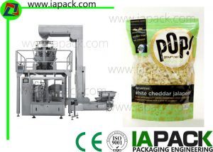 Popcorn Premade Pouch įpylimo mašina su daugelio galvučių skalę